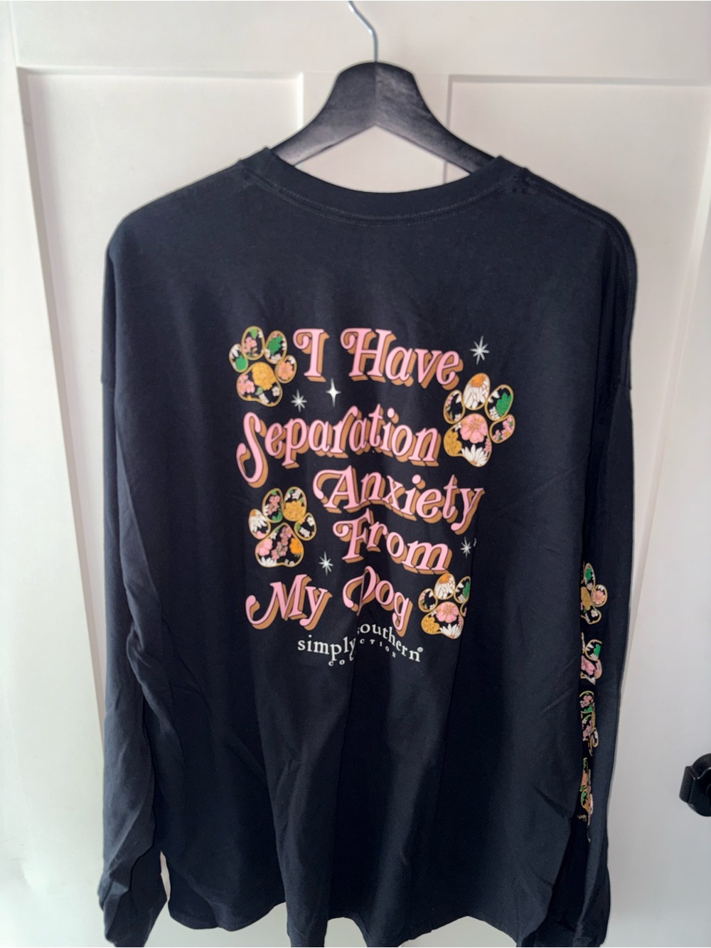 Simply Southern Tee I Have Separation Anxiety From My Dog Long Sleeve T-shirt 2X - Picture 4 of 6
